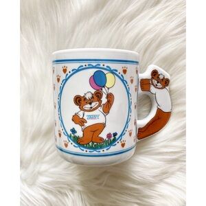 Vintage Zellers Zeddy Bear Birthday Mug with Bear Handle 80s Mug Nostalgia